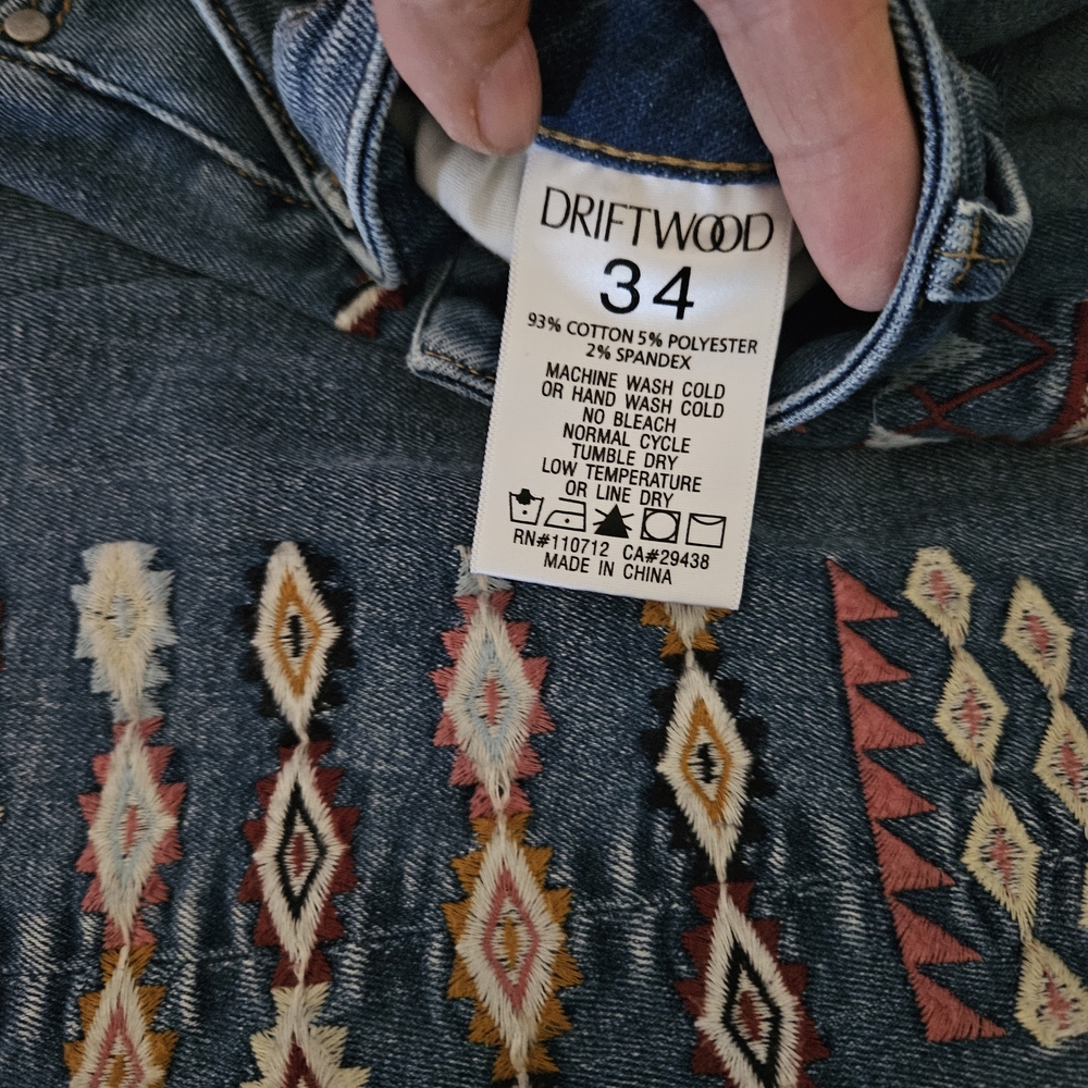 DRIFTWOOD Denim with Multicolor Embroidery